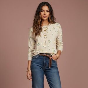 NEW CIRCLEX Daisy Knit Pullover Lightweight Sweater